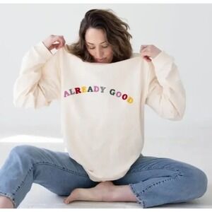 Women's Cream Pullover Already Good 3X Polished Prints Organic Cotton